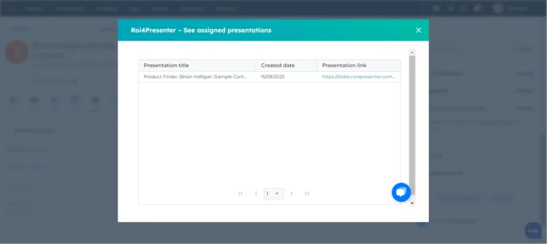 assigned presentations to hubspot