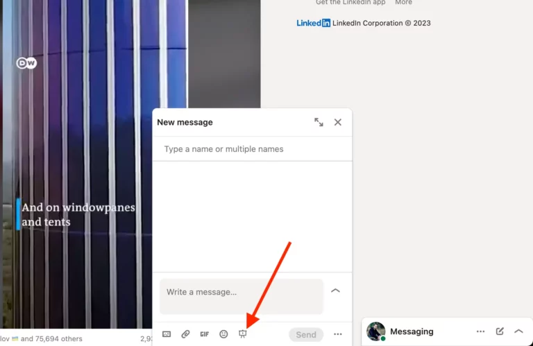 chrome extension in linkedin message tab