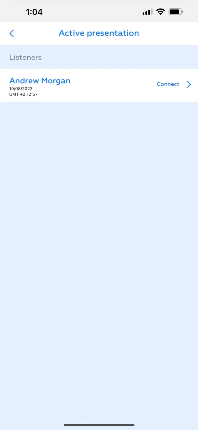 mobile app active presentations tab
