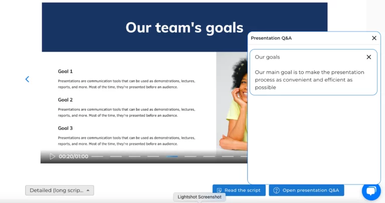 presentation q&a example