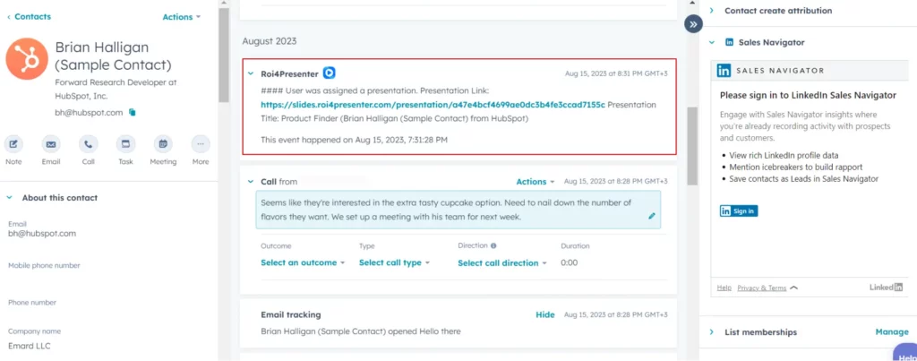 hubspot activity feed